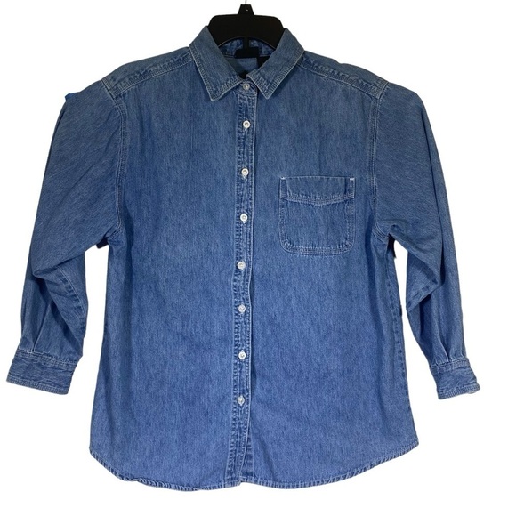 Route 66 women's size Medium denim button up long sleeve collared shirt - Picture 2 of 6